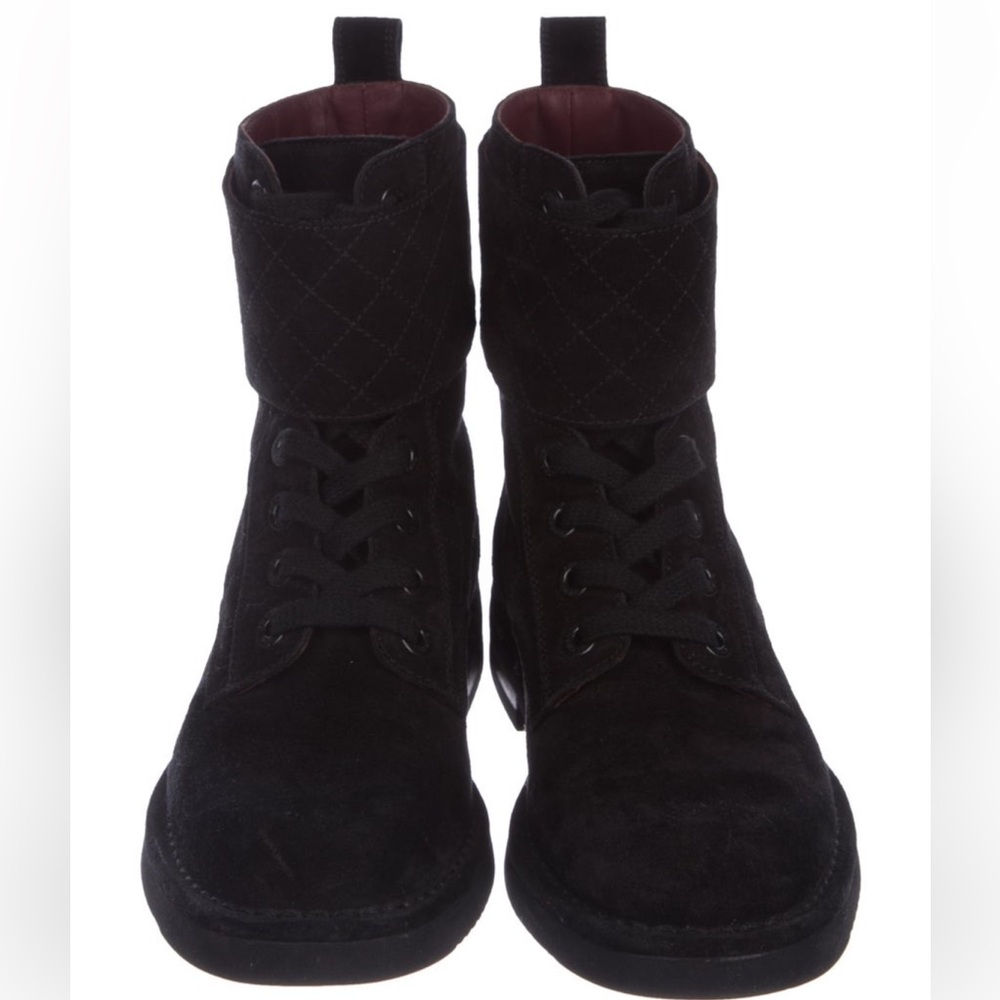 CHANEL Black Combat & Moto Boots